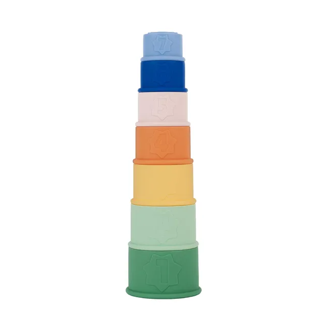 badabulle-7-tasses-empilables-jouets-de-bain-en-silicone-num-rot-es-ducatives-po image 1