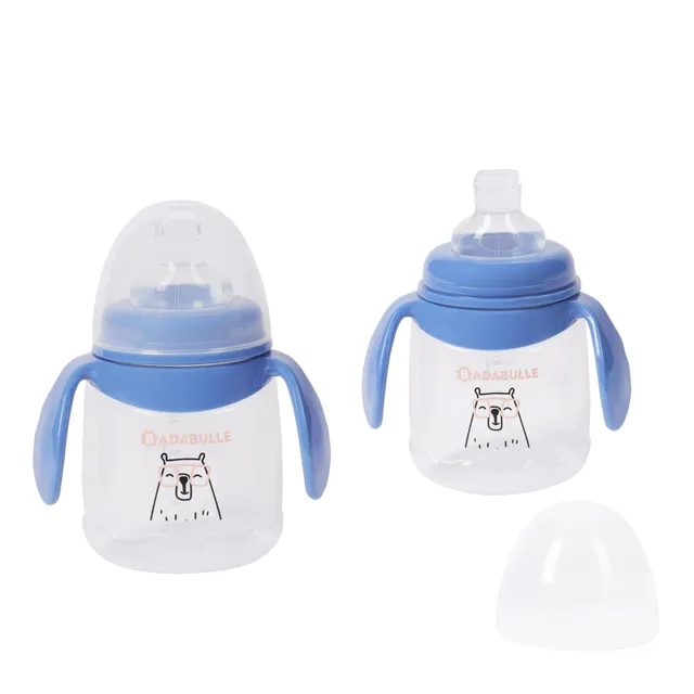 badabulle-lot-de-2-tasses-d-apprentissage-enfant-180-ml-anti-fuite-avec-poign-es image 1