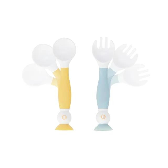 badabulle-couverts-d-apprentissage-flexibles-b-b-cuill-re-et-fourchette-ergonomi image 1