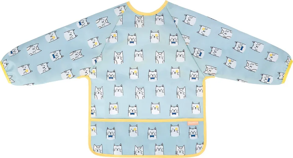 badabulle-bavoir-manches-longues-imperm-able-ajustable-d-s-4-mois-3-ans-bleu image 1