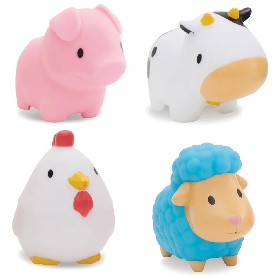 munchkin-farm-squirters-lot-de-4-jouets-de-bain-jet-d-eau-animaux-de-la-ferme-po image 1