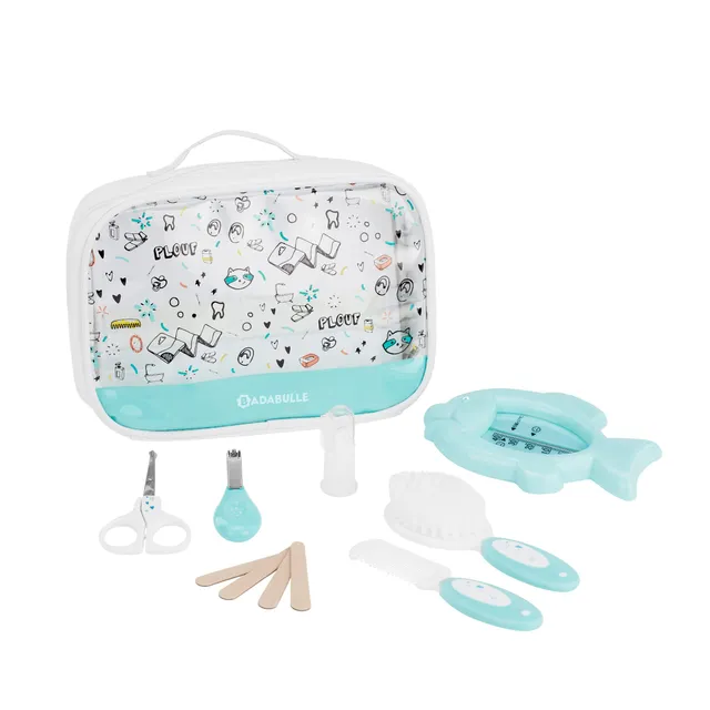 badabulle-trousse-de-soin-b-b-plouf-kit-7-accessoires-d-s-la-naissance-thermom-t image 1