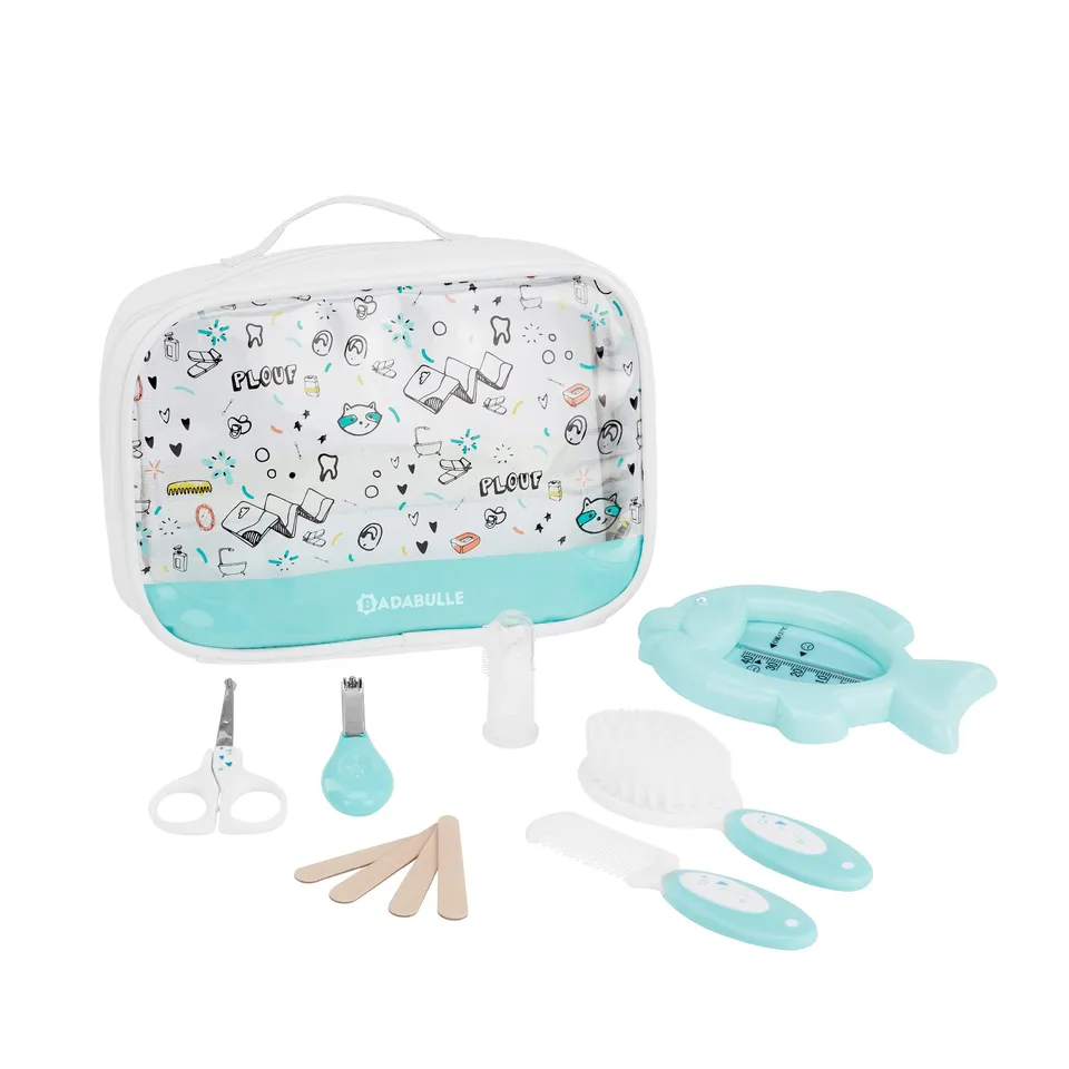badabulle-trousse-de-soin-b-b-plouf-kit-7-accessoires-d-s-la-naissance-thermom-t image 1