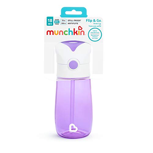 munchkin-gourde-poussette-flip-go-avec-paille-355-ml-bouton-poussoir-paille-sili image 7