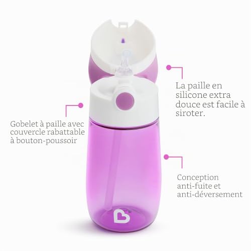 munchkin-gourde-poussette-flip-go-avec-paille-355-ml-bouton-poussoir-paille-sili image 8