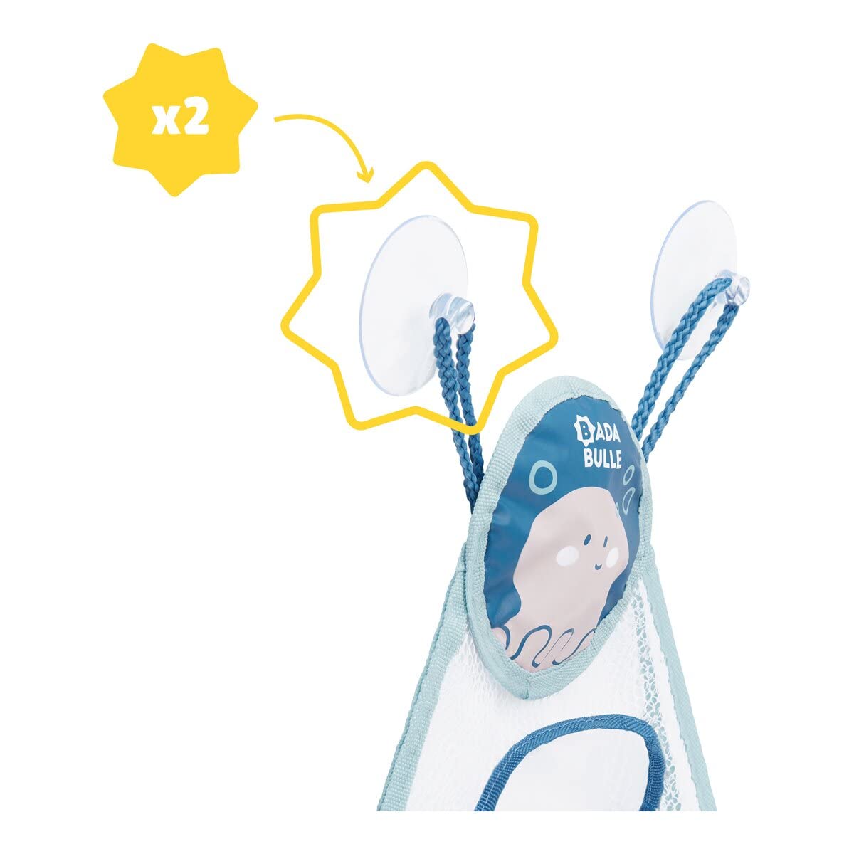 badabulle-filet-de-bain-organisateur-de-jouets-avec-2-larges-ventouses-grande-co image 2