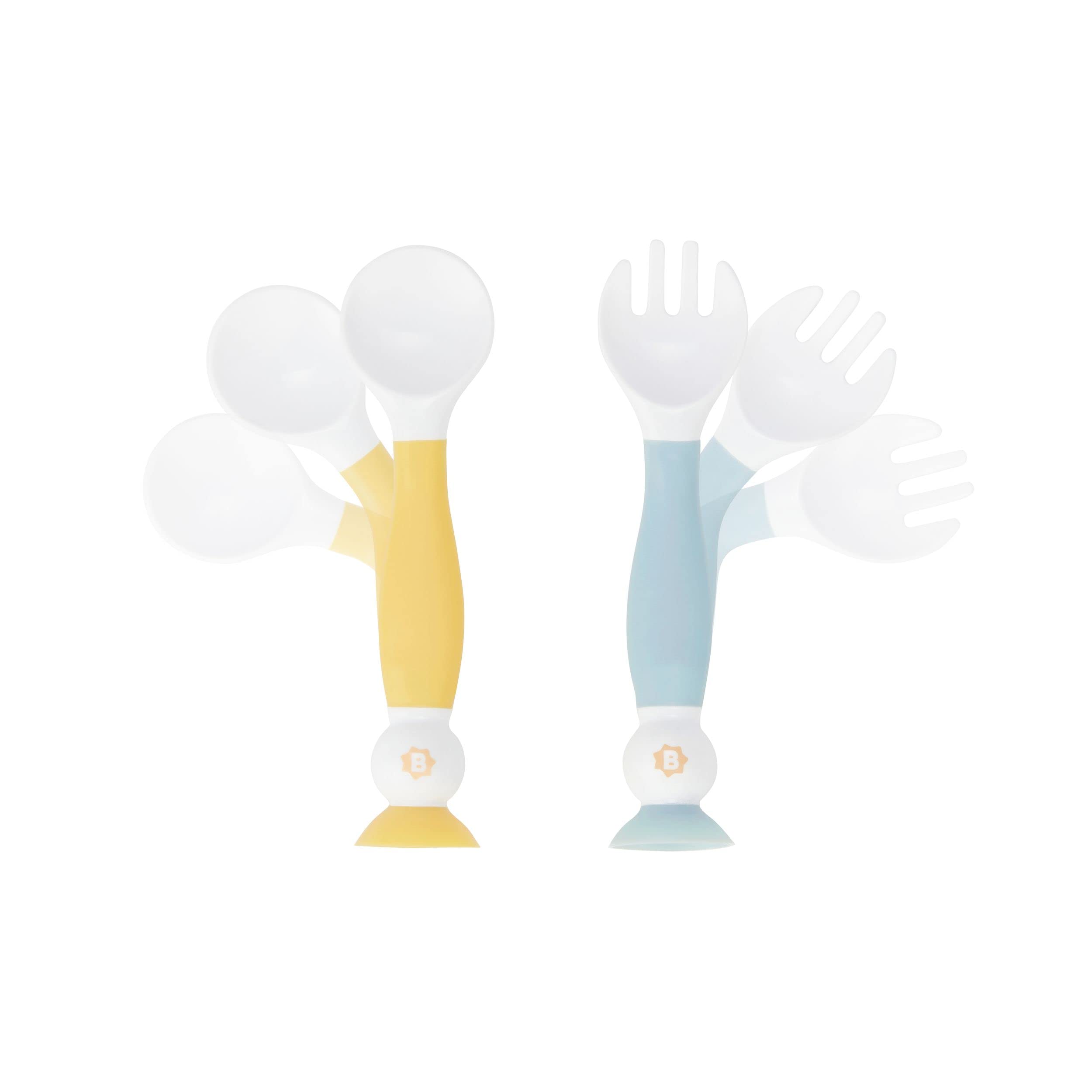 badabulle-couverts-d-apprentissage-flexibles-b-b-cuill-re-et-fourchette-ergonomi image 1