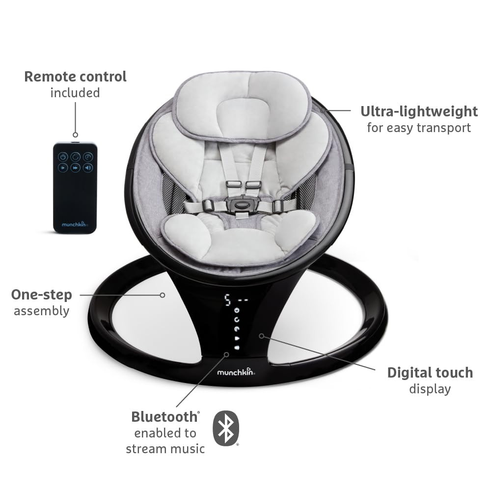 munchkin-balancelle-lectrique-b-b-bluetooth-avec-sons-et-t-l-commande-portable-m image 2