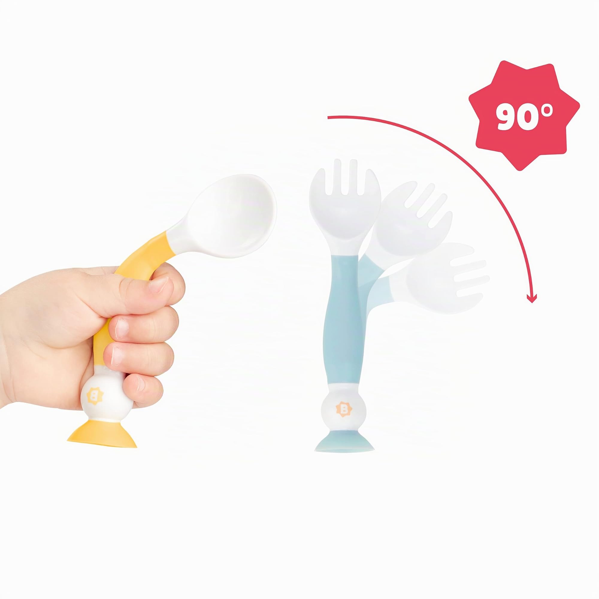 badabulle-couverts-d-apprentissage-flexibles-b-b-cuill-re-et-fourchette-ergonomi image 3