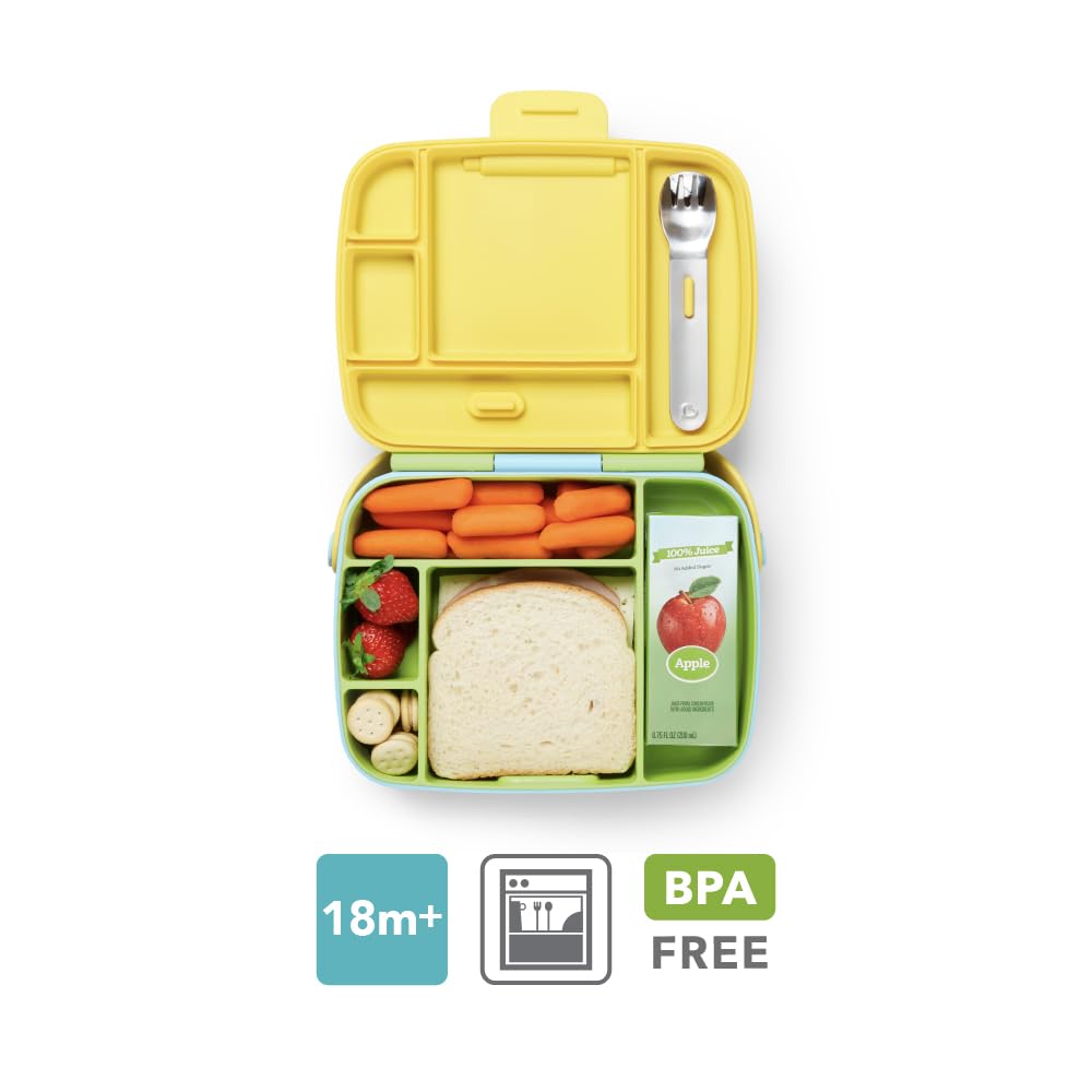munchkin-bo-te-bento-5-compartiments-avec-couverts-inox-lunch-box-b-b-tout-petit image 2