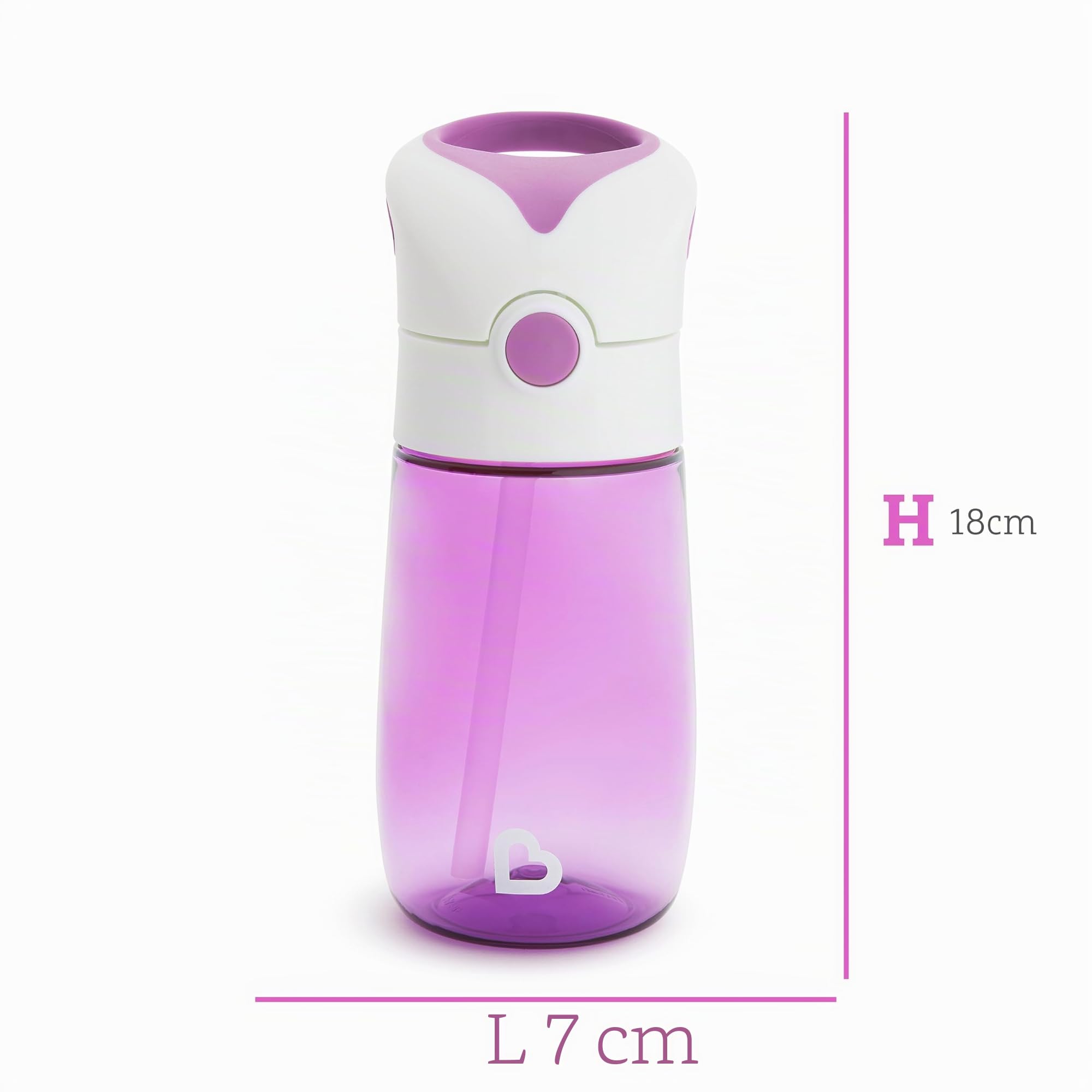 munchkin-gourde-poussette-flip-go-avec-paille-355-ml-bouton-poussoir-paille-sili image 4