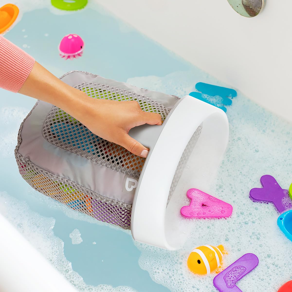munchkin-super-scoop-panier-filet-de-rangement-de-jouets-de-bain-b-b-avec-ventou image 5