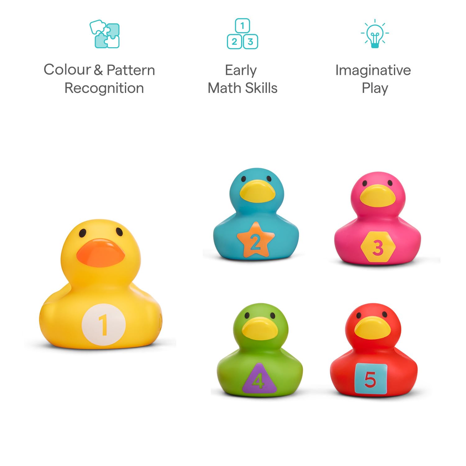 munchkin-lot-de-5-canards-de-bain-ducatifs-flottants-jouets-de-bain-en-caoutchou image 6