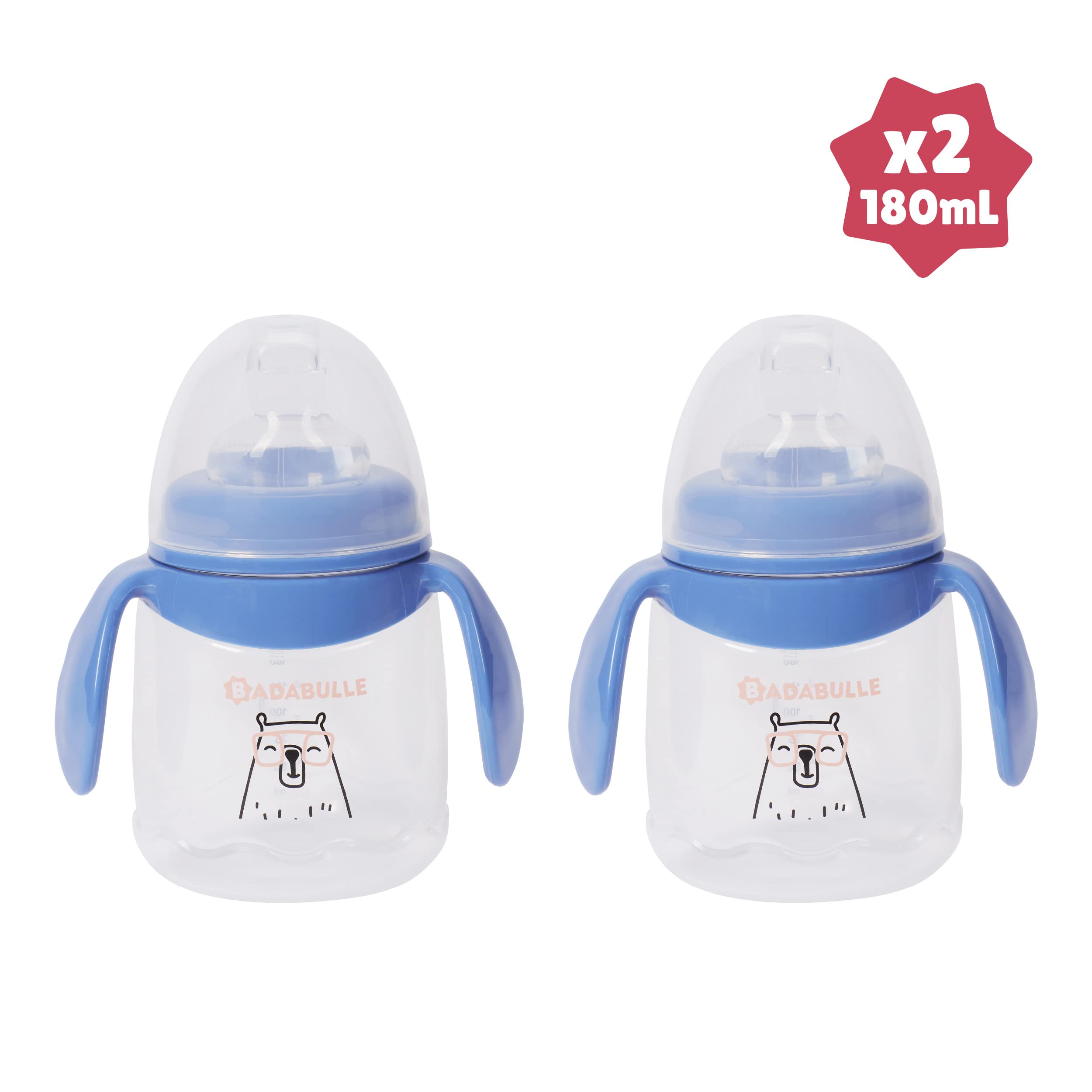 badabulle-lot-de-2-tasses-d-apprentissage-enfant-180-ml-anti-fuite-avec-poign-es image 3