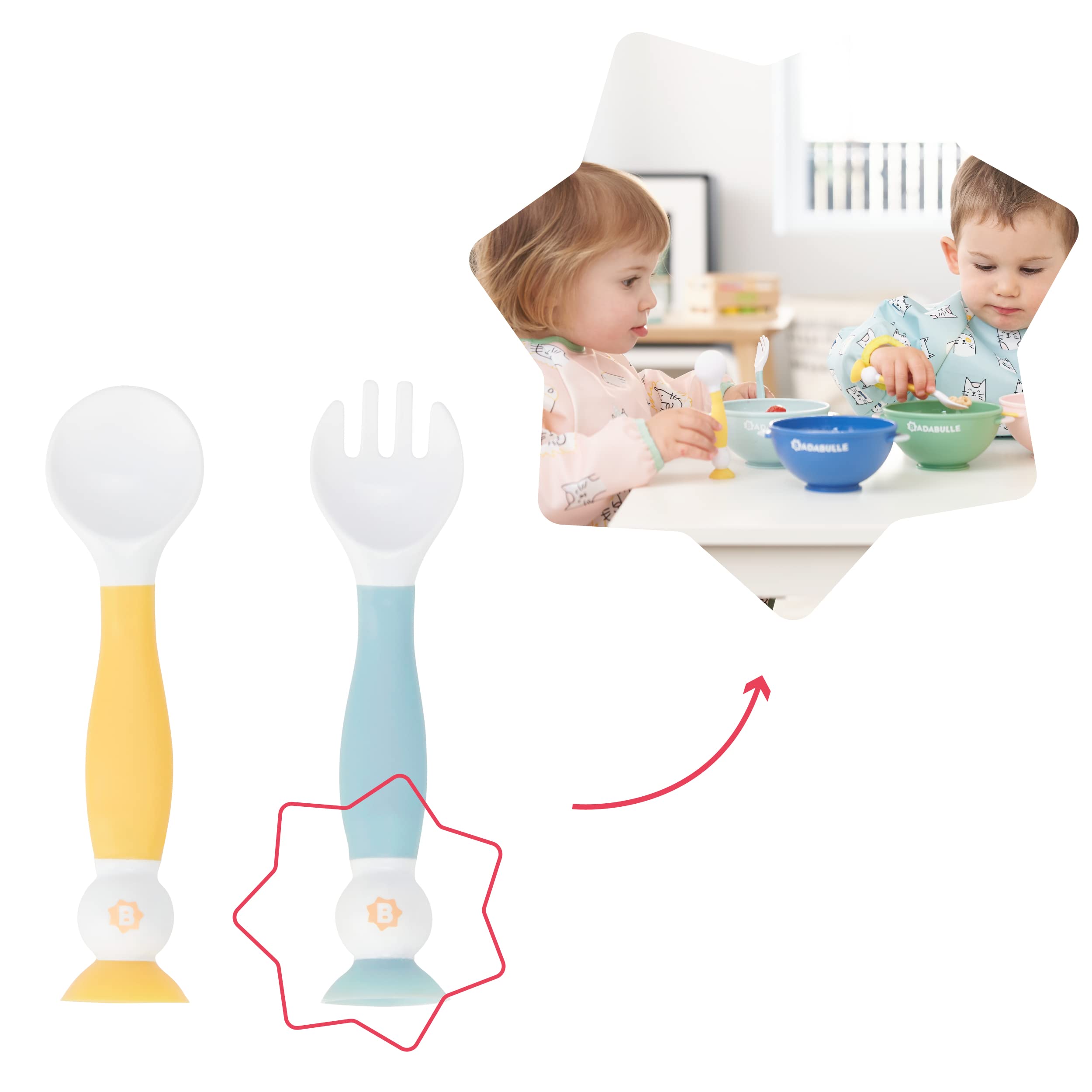 badabulle-couverts-d-apprentissage-flexibles-b-b-cuill-re-et-fourchette-ergonomi image 4