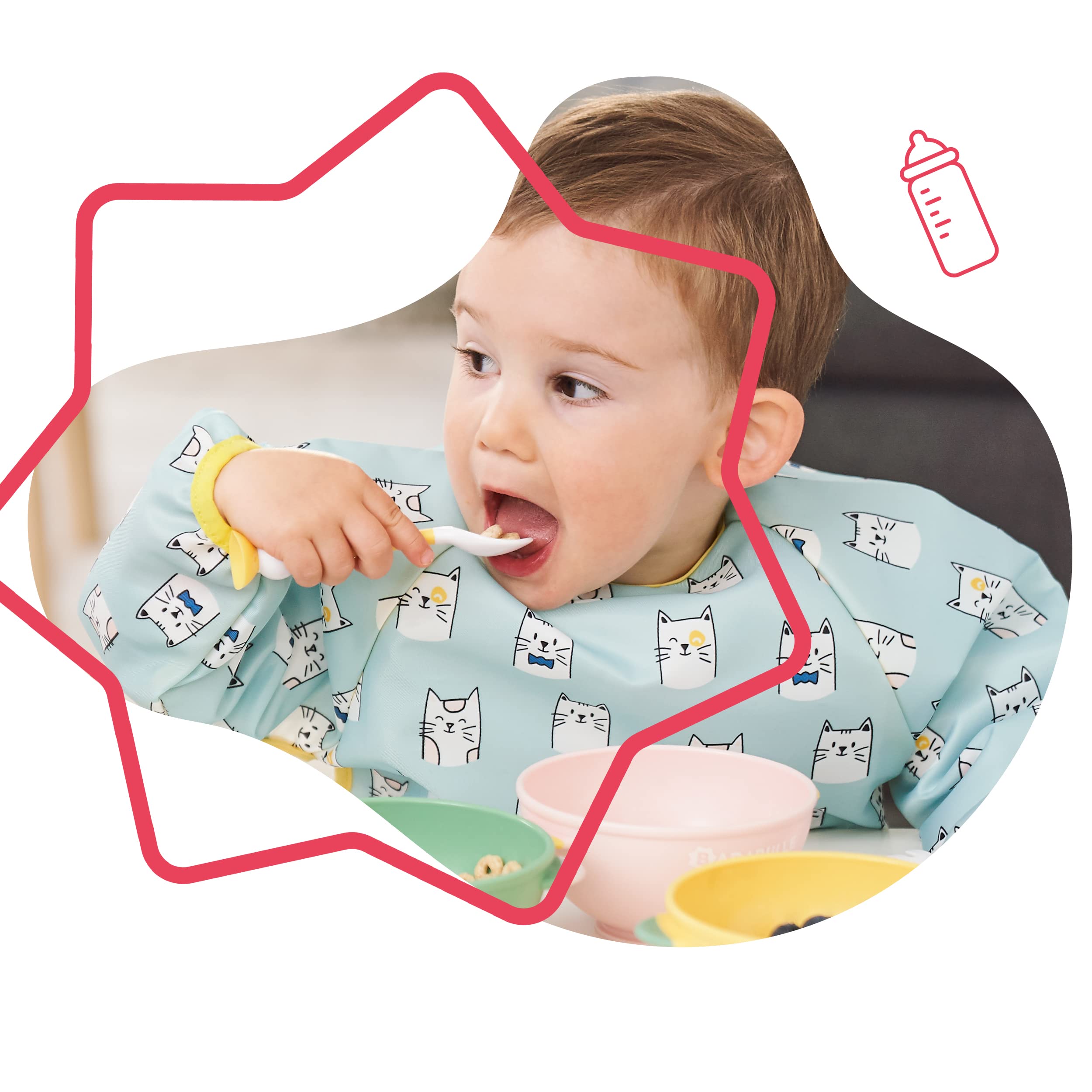 badabulle-couverts-d-apprentissage-flexibles-b-b-cuill-re-et-fourchette-ergonomi image 2