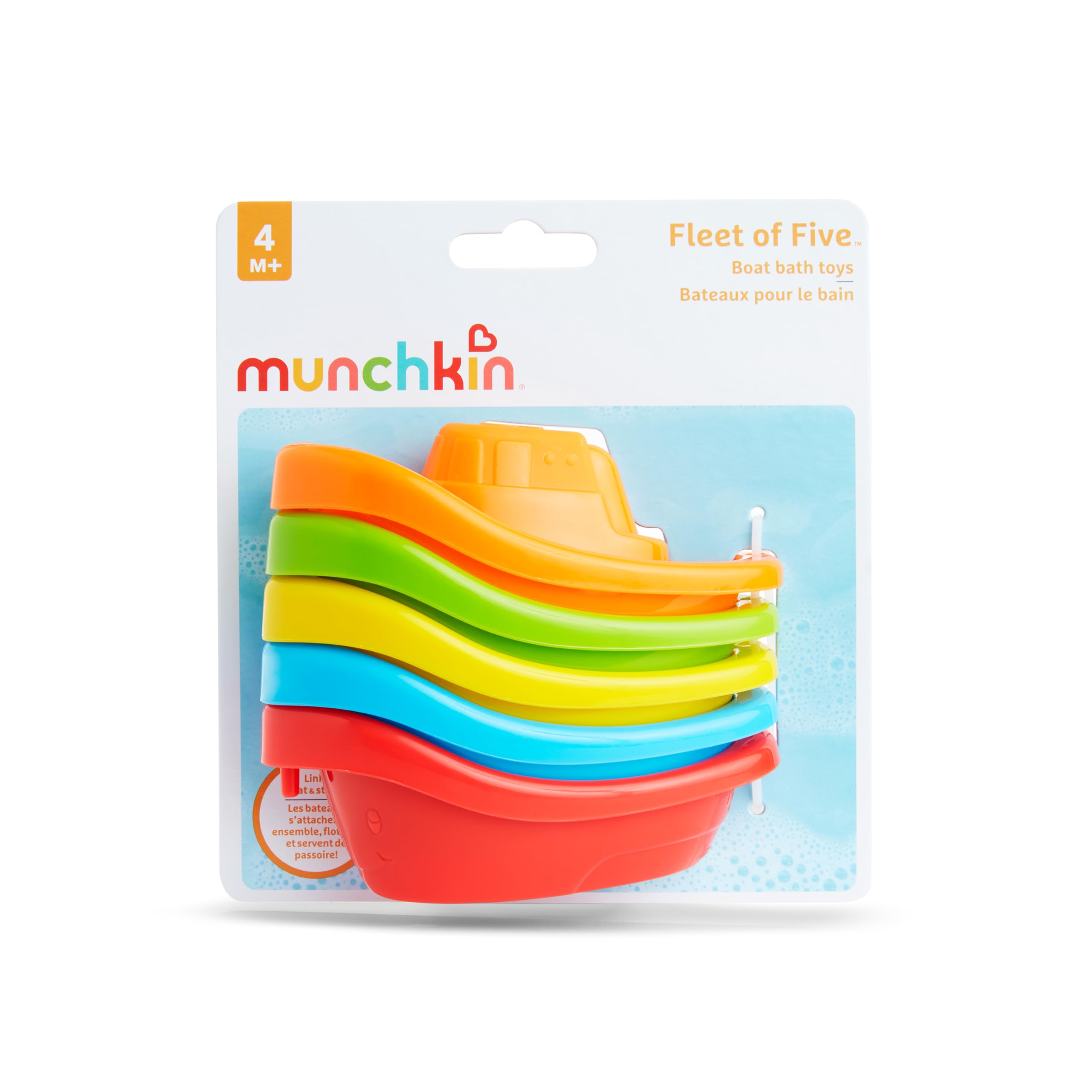 munchkin-flotte-de-5-bateaux-jouet-de-bain-train-de-bateaux-flottants-num-rot-s- image 2