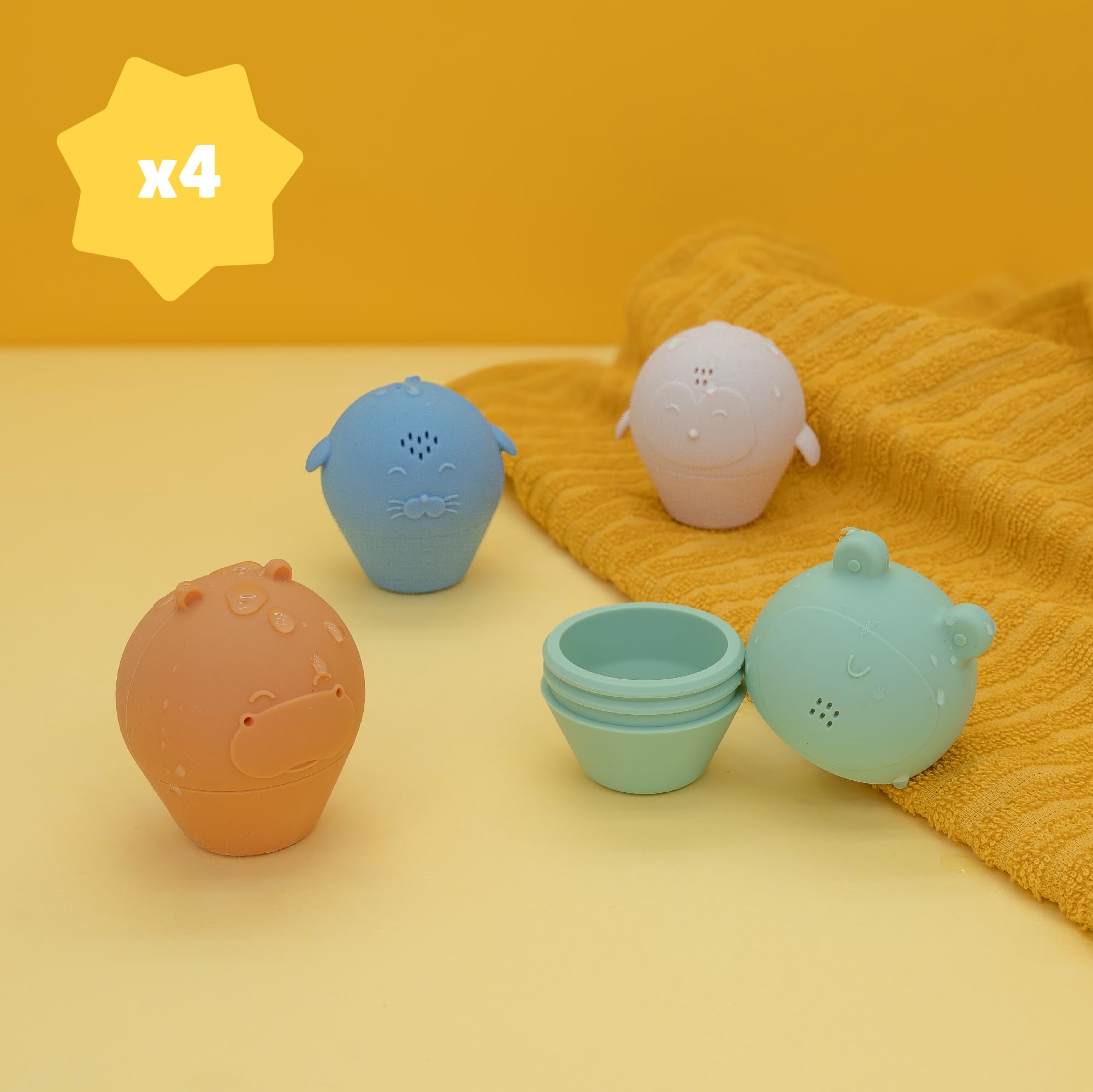 badabulle-lot-de-4-jouets-de-bain-aspergeurs-en-silicone-ouvrables-pour-nettoyag image 3