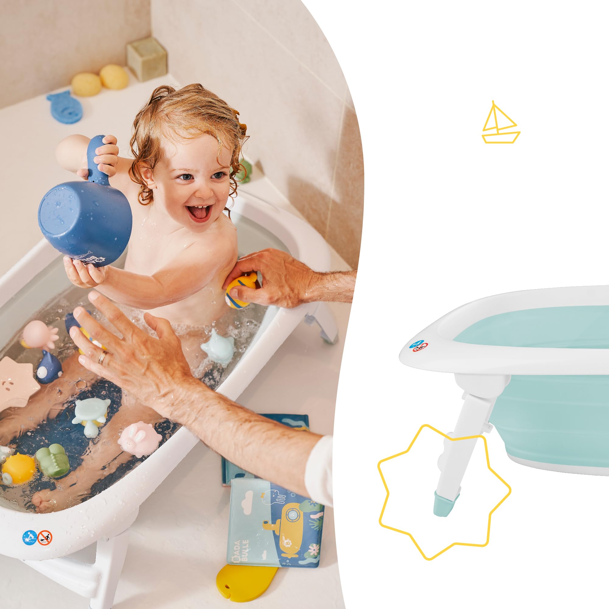 badabulle-baignoire-b-b-pliable-35l-ultra-compacte-7-cm-pieds-antid-rapants-bouc image 7