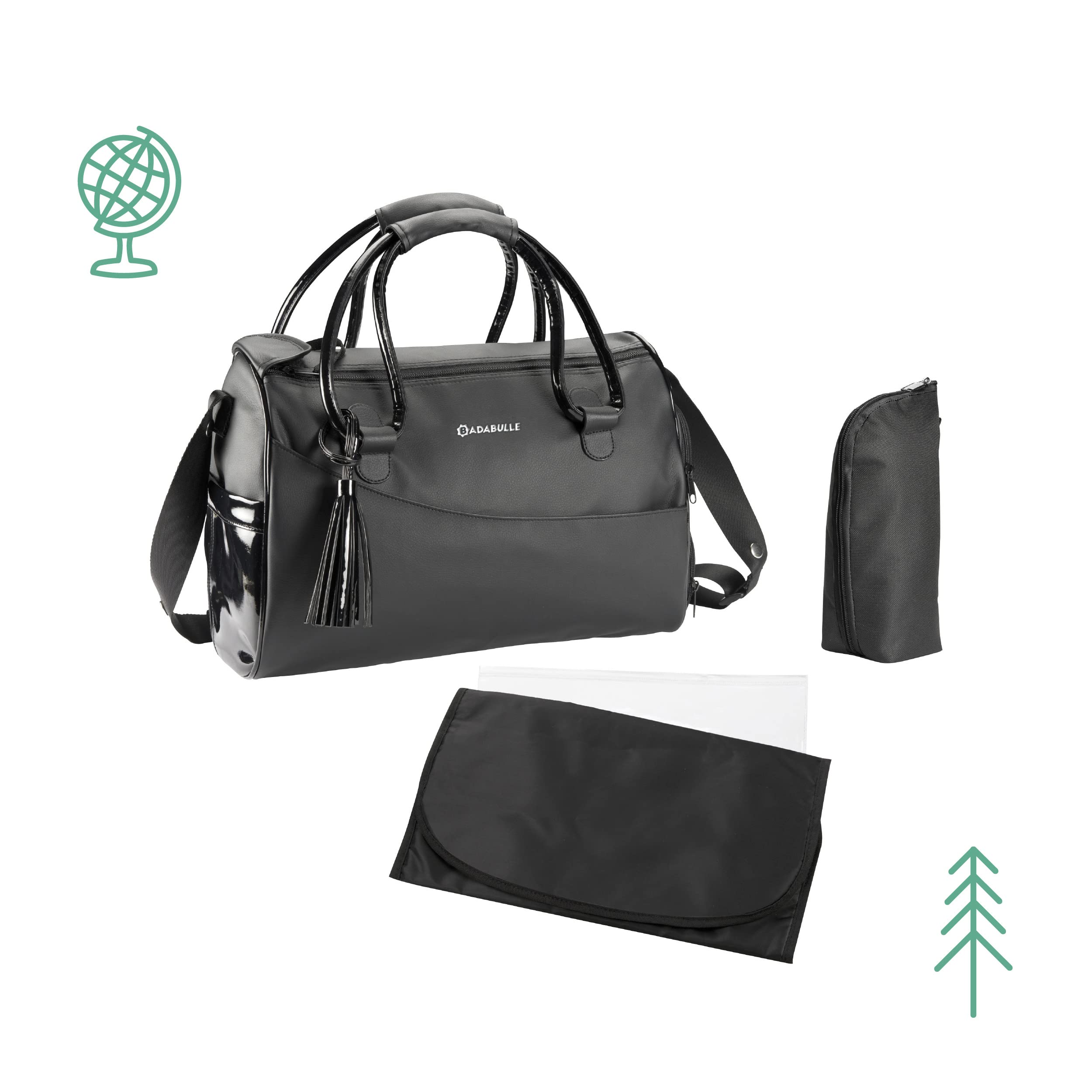 badabulle-sac-langer-glossy-10-5-l-nombreuses-poches-housse-isotherme-et-matelas image 3