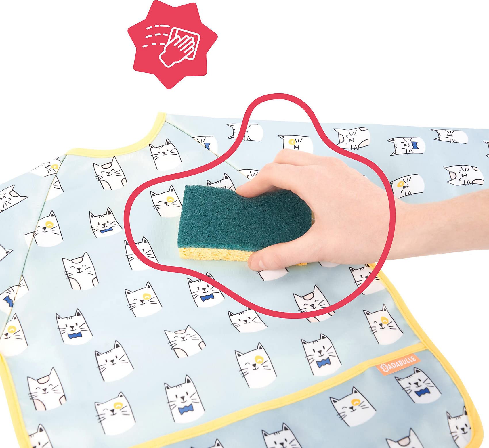 badabulle-bavoir-manches-longues-imperm-able-ajustable-d-s-4-mois-3-ans-bleu image 5