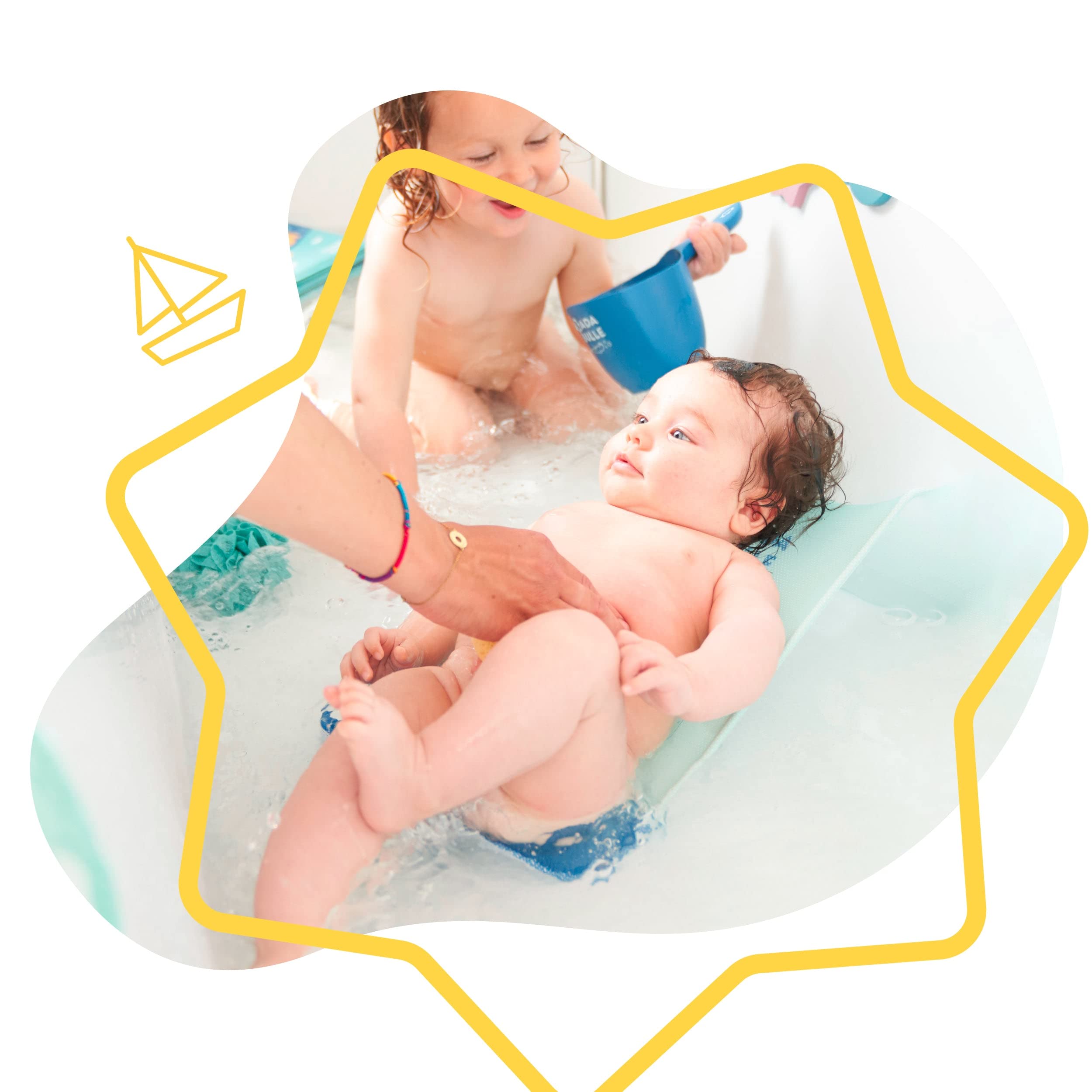badabulle-hamac-de-bain-ergonomique-transat-de-bain-vacuation-rapide-pour-nouvea image 2