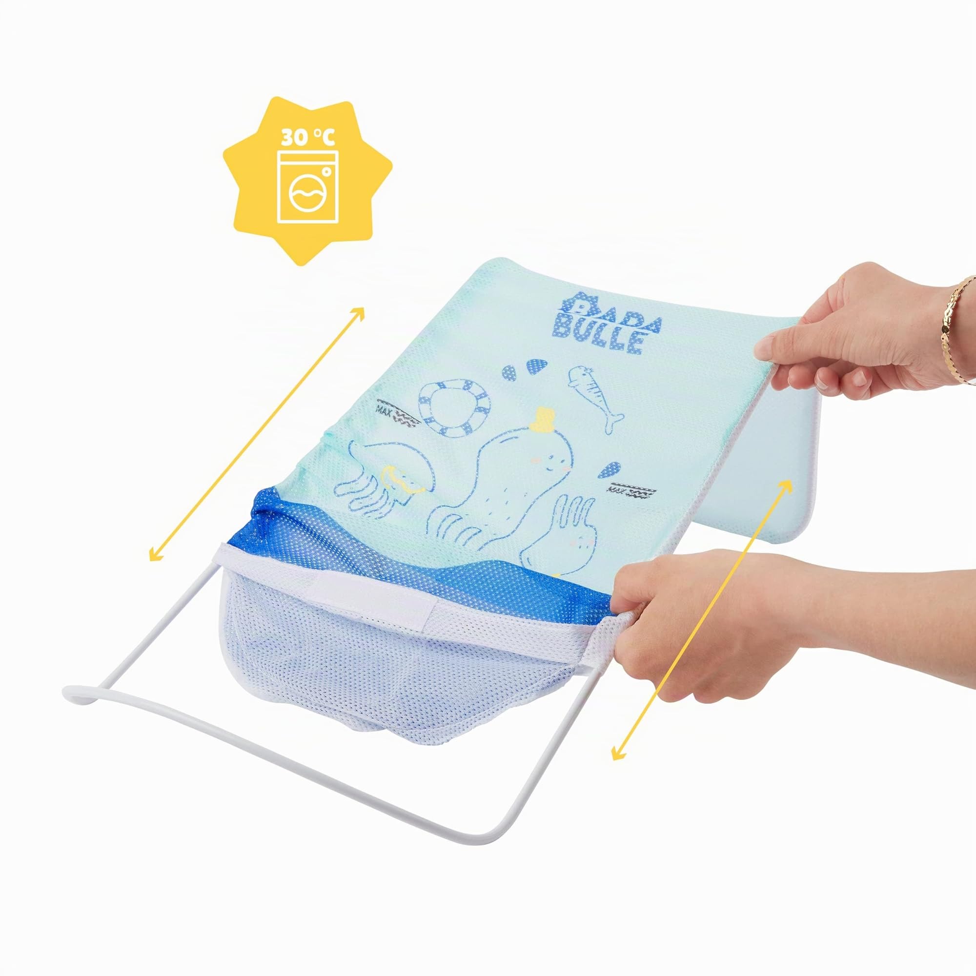 badabulle-hamac-de-bain-ergonomique-transat-de-bain-vacuation-rapide-pour-nouvea image 3