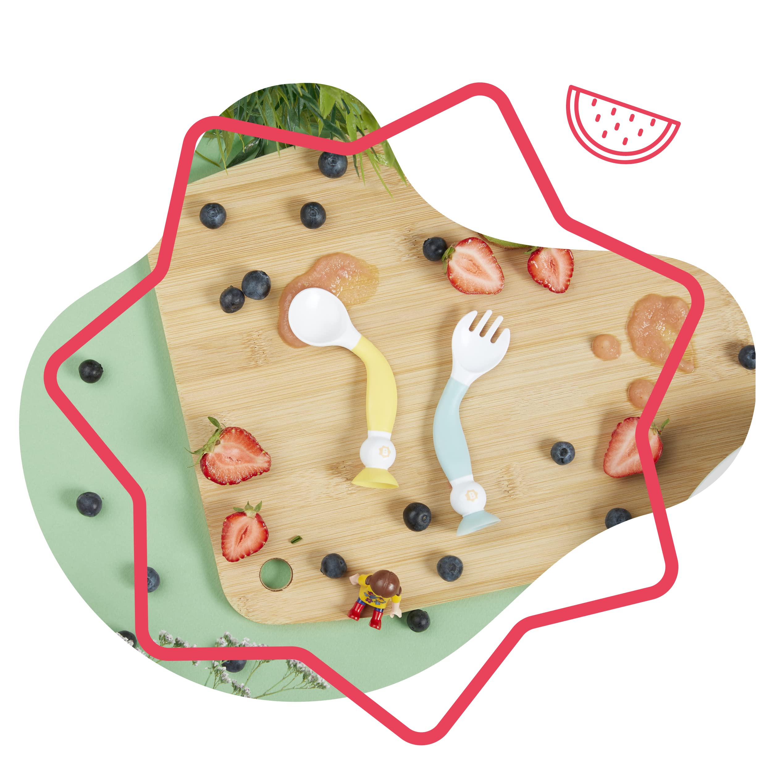 badabulle-couverts-d-apprentissage-flexibles-b-b-cuill-re-et-fourchette-ergonomi image 7