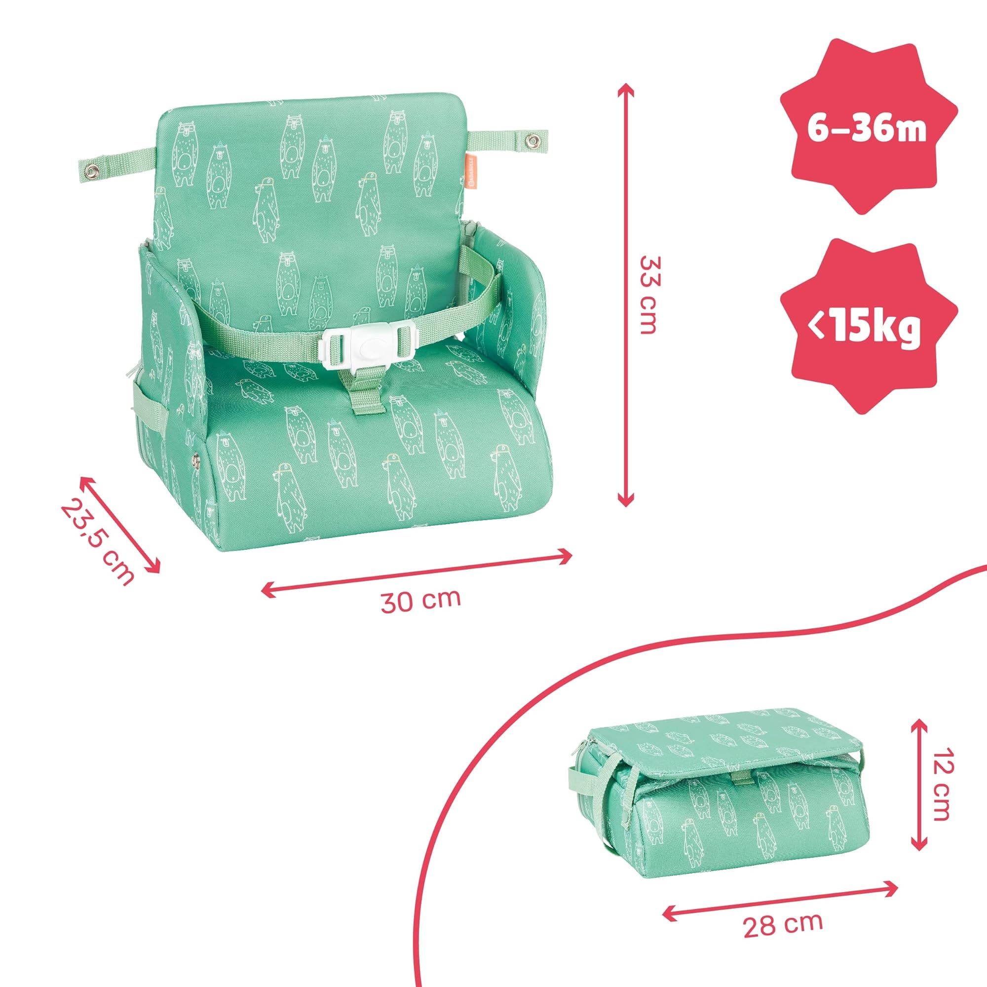 badabulle-r-hausseur-de-chaise-b-b-nomade-2-en-1-harnais-3-points-pliable-avec-b image 7