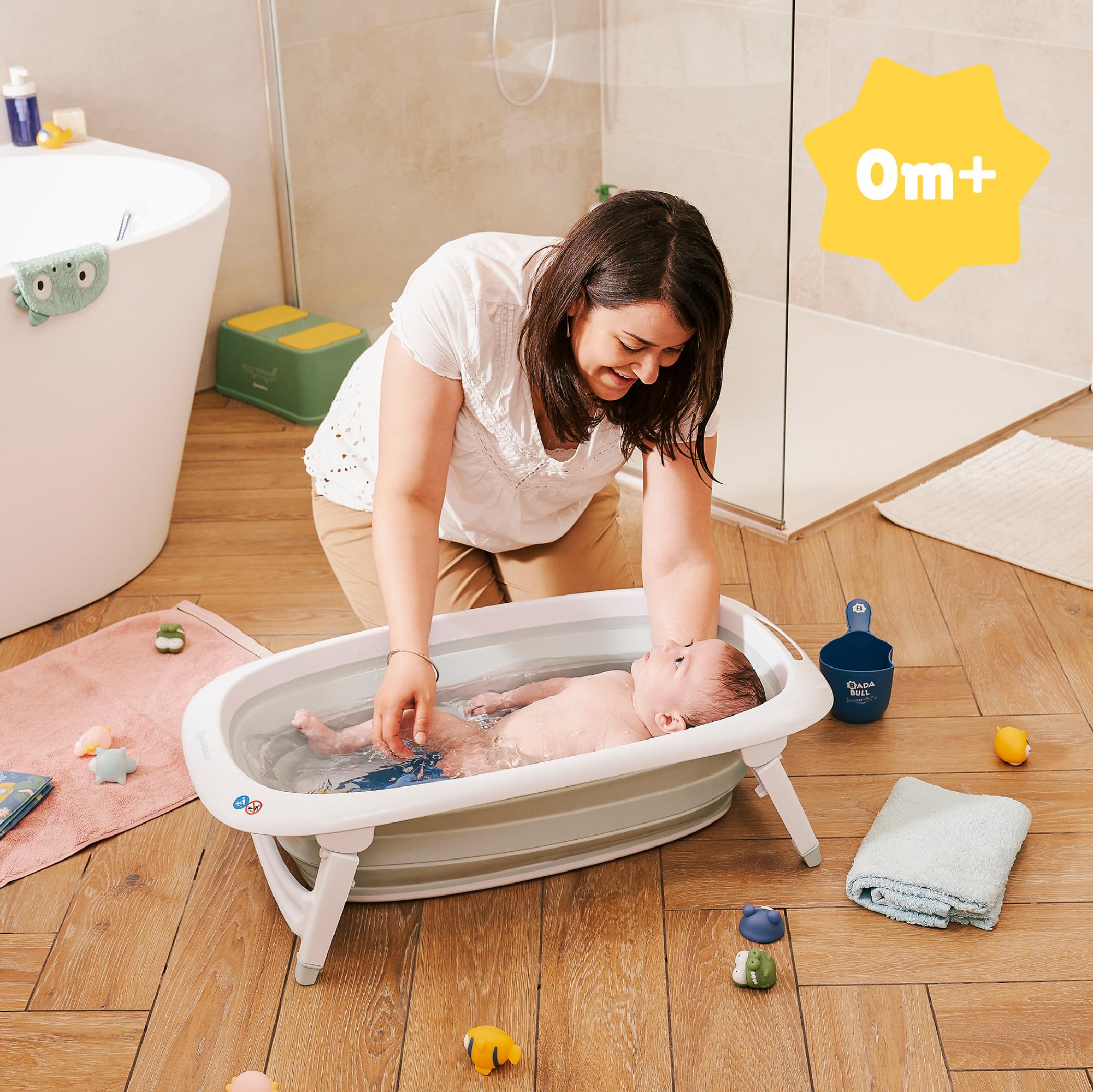 badabulle-baignoire-b-b-pliable-35l-ultra-compacte-7-cm-pieds-antid-rapants-bouc image 2